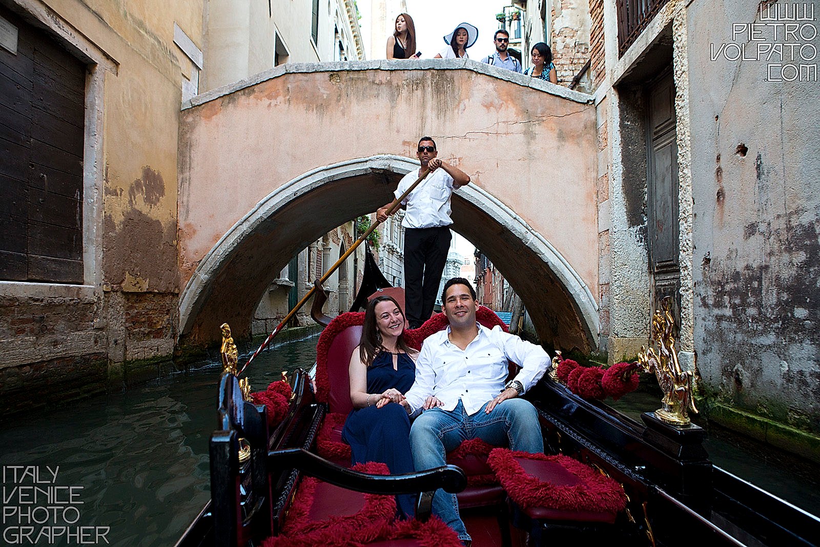 Photographer in Venice Italy for a vacation photo shoot during a walking tour and gondola ride - romantic and fun couple photo walk in Venice